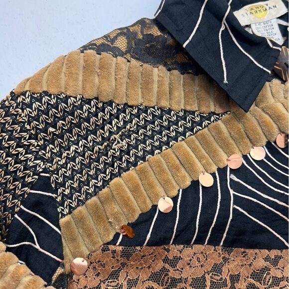 Sandy Starkman Animal Print Patchwork Silk Blend Art to Wear Jacket - Picture 7 of 14